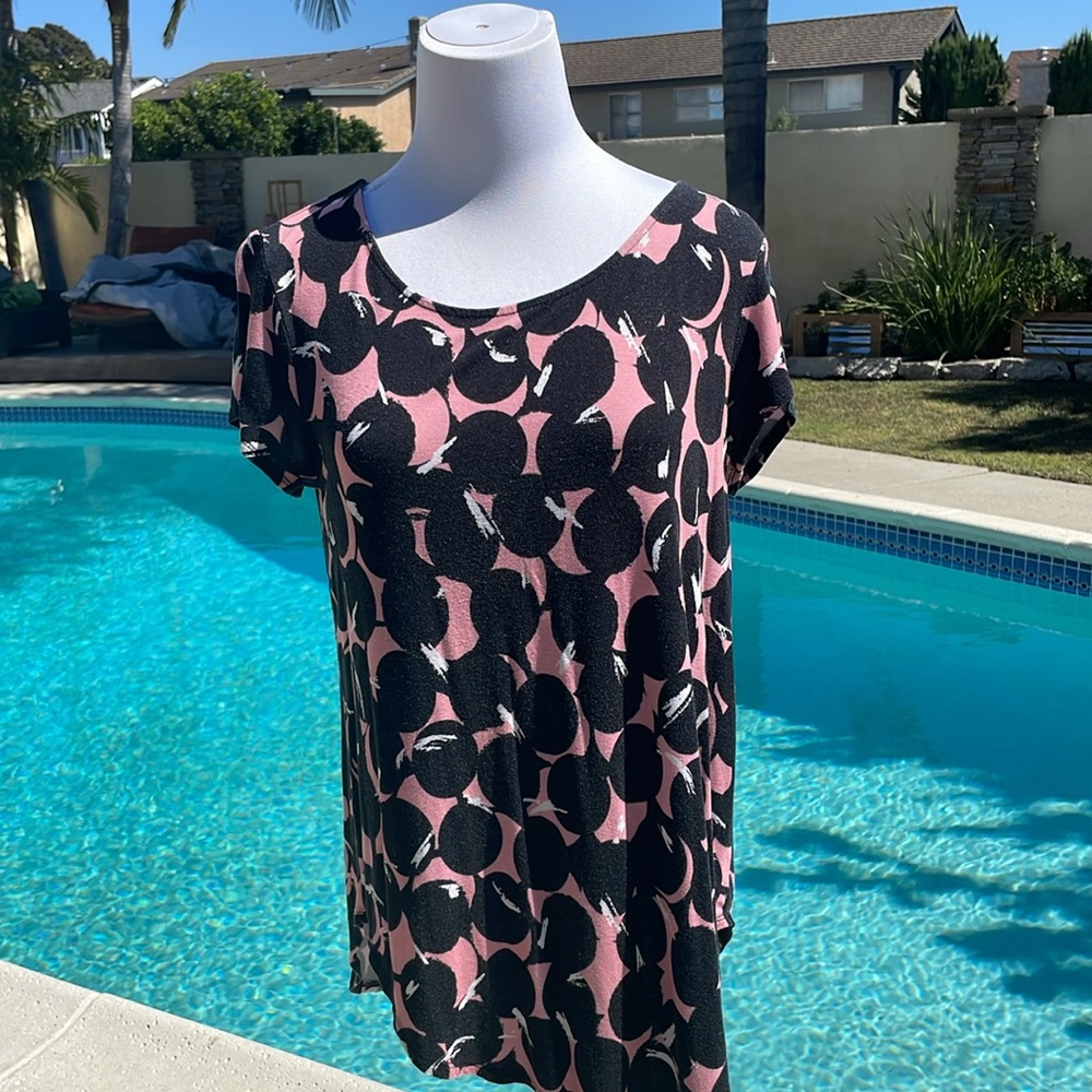 Alfani Pink and Black geometric cotton top | Size Smalll